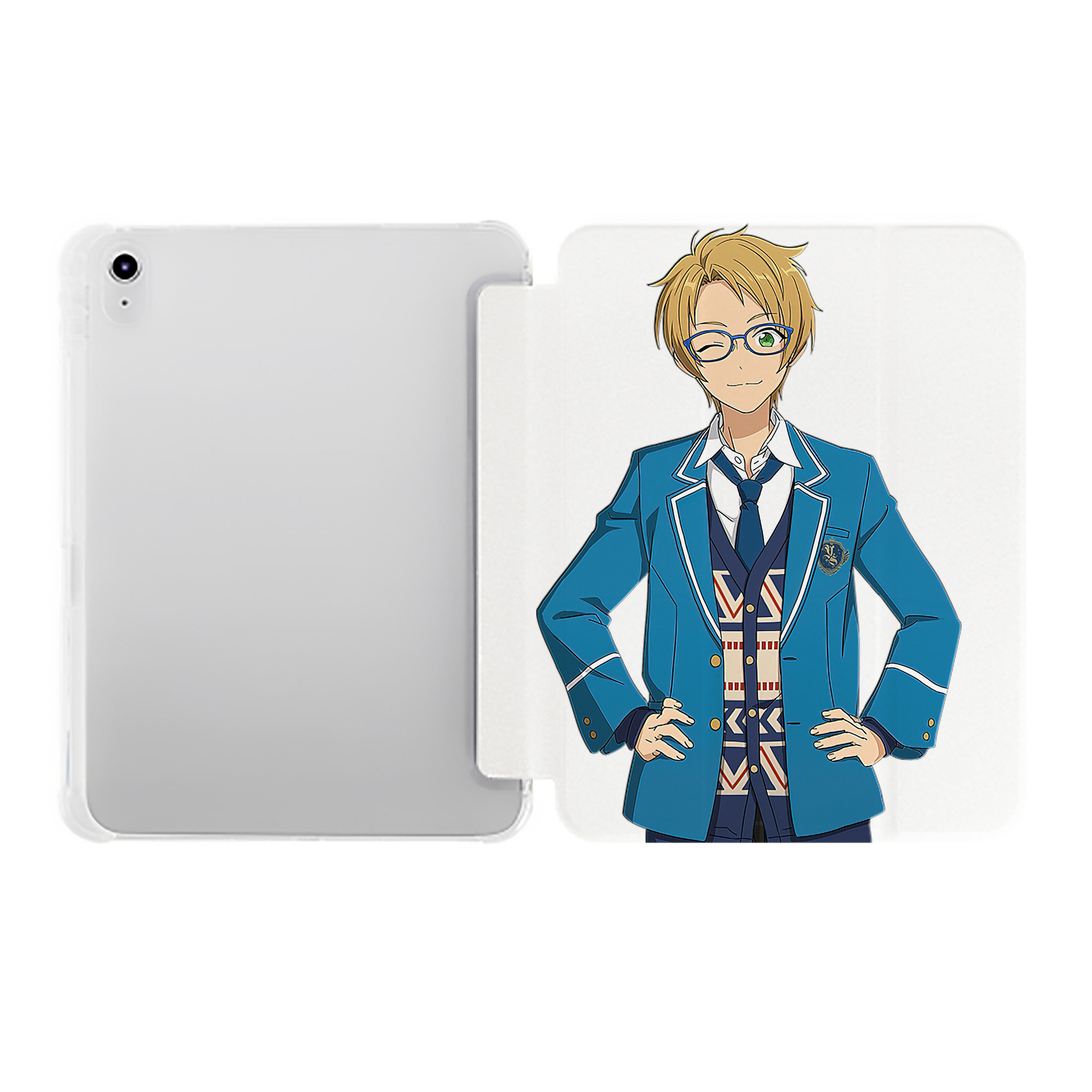 （画像用） あんさんぶるスターズ! Ensemble Stars IPad ケース ペン収納付き 三つ折りスタンド PUレザー×シリコン 対応機種9.5/10.5/10.9インチ